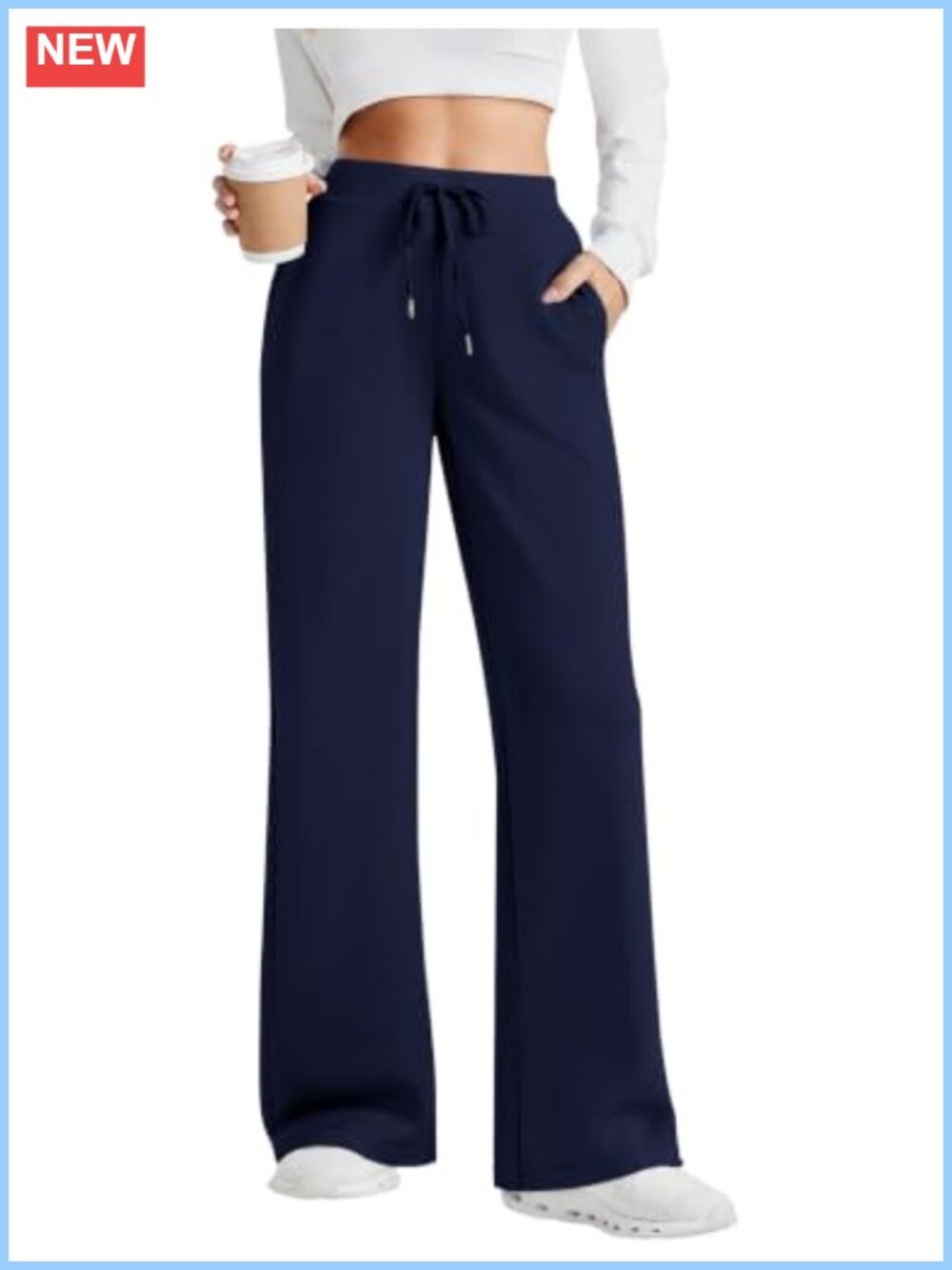 Wide Leg Sweatpants High Waist Baggy Lounge Joggers Soft Stretch